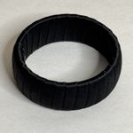Furla  Wide‎ Chunky Bangle Bracelet Fabric Lined Black Photo 3