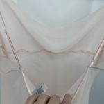 Delicates  Light Pink Sheer Beaded Floral Mini Slip Dress Size Large Y2k Photo 6