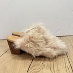 Madewell Women's Size 6 Clogs Real Fur Upper Leather Lined Wooden Heel "Harper" Photo 1