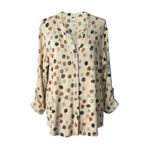 Nic+Zoe  Polka Dot Button Down Shirt - Cream and Brown Photo 1