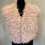Chelsea and Violet Faux Fur Shaggy Vest in Light Pink medium fit Photo 0