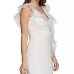 DKNY Sheath Dress with Frothy Organza Ruffles in Ivory, Size 6 New w/Tag $199 Photo 9