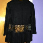 Cotton Emporium Black cardigan with lace insert small euc Photo 3