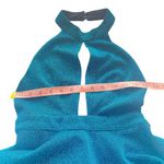 Luxxel  Sz S Women's Blue‎ Sparkle Halter Open Back Flared Skirt Dress NWT Photo 12