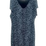 Fresh Produce  Short Sleeve Shift Dress Size 3X Blue All Over Print Flowy Stretch Photo 0