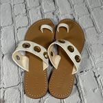 Mystique Boutique  White Tan Sandals with Gold Accents size 8 Photo 12