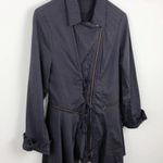 Lauren Vidal Purple Asymmetrical Striped Full Zip Lagenlook Minimalist Jacket M Size M Photo 1