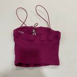 Free People Intimately Fuchsia Lace-Up Ribbed Crop Top XS Photo 1