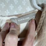 Everlane  Tan White Striped Linen Boxy‎ Top Photo 2