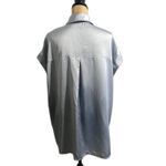 Show Me Your Mumu Show Me Your Mumu Best Day Button Up PJ Pajama Top Baby Blue Satin Size XL Photo 3