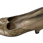 Bally Vintage Pumps Cream Leather Womens Shoes Size 7.5N Italy Snakeskin Blush Photo 0