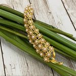 Vintage Faux Pearl Flowers Gold Photo 0