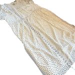 Madewell NEW Smocked Ruffle Polka Dot Long Sleeve Midi Dress White Black Large Photo 14