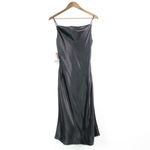 Birdy Grey Birdy‎ Grey Lisa Shiny Satin Midi Slip Dress Black Size S Photo 1