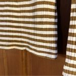 Madewell  ribbed pointelle square scoop long sleeve tee S white brown stripe Photo 6