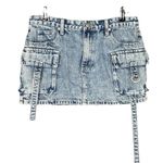 JFORJUSTIFY Black Cotton Multi Pocket Denim Mini Cargo Skirt MEDIUM Blue Photo 0
