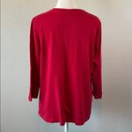 kim rogers Scoopneck Henley 3/4 Sleeve TShirt Red Size Medium Photo 2