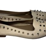 Gianluca Pisati Women’s 39 8.5 Cream Studded Buttery Soft Leather Ballet Flats Silver Photo 7