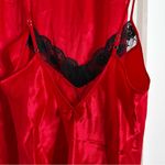 Private Luxuries Pajama Set Size Medium Vintage Red Scarlet 100% Polyester Lace Photo 6