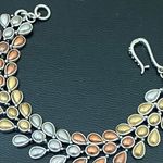 Lucky Brand Retired Tricolor Teardrop Link Bracelet 38.1g Photo 1