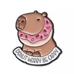4PCS Capybara Enamel Pin Set Brown Photo 3