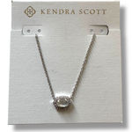 Kendra Scott Chelsea Silver Pendant Necklace, White Mother-of-Pearl & CZ Photo 0
