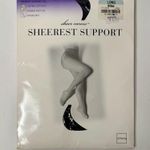 Vtg Sheer Caress Sheerest Support LONG Pantyhose Off Black Control‎ Top Sandal Photo 0