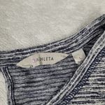 Athleta  Breezy Beyond Soft Open Back Long Sleeve Top Navy Stripe Women' Size L Photo 2