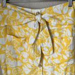 Anthropologie  yellow lemon button belted pencil skirt Photo 5