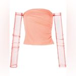 Helmut Lang NWT  Sheer Sleeve Tube Top in Coral Photo 2