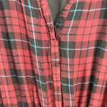Lane Bryant plaid long sleeve fall casual office dress burgundy 28 plus winter Photo 6