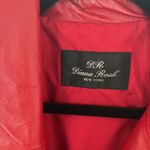 Like new diana roosh bright red fox fur sheep skin leather jacket fur coat Size XS Photo 6