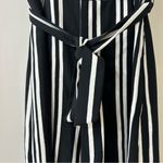 H&M Black & White Striped Cropped Strapless Jumpsuit with Belt, Size 6 Photo 3