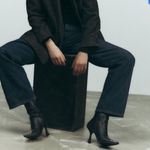 ZARA Black Studded Toe Ankle Boots casual formal style fashion party office Photo 10