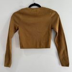 ZARA  Ribbed Knit Cropped Long Sleeve Top Moss Medium Photo 8