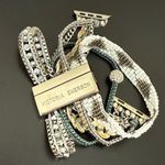 Victoria Emerson Beaded Silver/White/Gray Magnetic Clasp Apple Watch Band 38/40m Photo 2