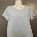2 Saints Shirt Womens Small Light Blue Textured Short Sleeve High Low Top Casual Photo 0