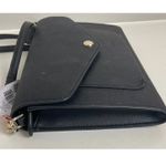 Kate Spade  Black Crossbody Purse Metallic Fabric Flap Closure Gold Chain Handbag Photo 4