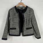 Black & White Stile Benetton Blazer Womens S Black White Tweed Casual Office Work Snap Front Photo 6