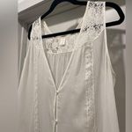 Wild Pearl VTG 90s White Lace & Sheer Button-Up V-Neck Tank Top - M Photo 4