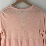 Lucky Brand  Light Pink Woven Mix Henley Top‎ Size S Photo 9