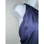Massimo Dutti  NAVY BLUE‎ SATIN KEYHOLE FRONT LINED MAXI GOWN DRESS SIZE 6 Photo 2