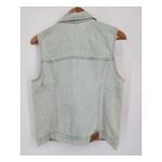 Abercrombie & Fitch Light Wash Distressed Denim Vest Women's Size Large Photo 6