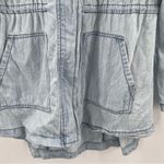 Jack by BB Dakota Jacket Small Chambray Hi-Low Hooded Zip Up Lightweight Casual Photo 7