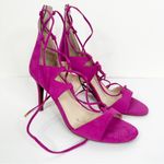 Marc Fisher NEW  Size 8.5 Pink Faux Suede Lace Up Heeled Sandals Photo 1