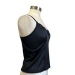 Hanes VTG 1980s Black Lace Camisole Whimsigoth Satin Slip Tank Size M Retro Y2K Goth Photo 1