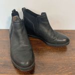 Naturalizer  Women's Darena Leather Round Toe Wedge Heel Bootie Black Size 7M Photo 0