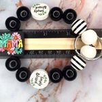 Simply Blessed Mama Wooden Beaded Wristlet Keychain Black Photo 4