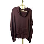 Stark X Oversized Wide Neck Dark Burgundy Top Sz. S Red Photo 5