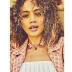 Free People Carmel Flower Crochet Choker Pink NWT Necklace Dainty Cottage Photo 8